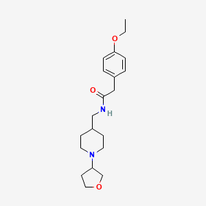 molecular formula C20H30N2O3 B2360477 2-(4-ethoxyphenyl)-N-((1-(tetrahydrofuran-3-yl)piperidin-4-yl)methyl)acetamide CAS No. 2034555-08-1