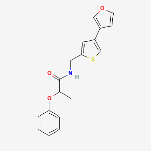 B2360605 N-[[4-(Furan-3-yl)thiophen-2-yl]methyl]-2-phenoxypropanamide CAS No. 2379978-41-1