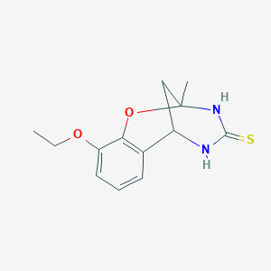 molecular formula C13H16N2O2S B2360621 10-ethoxy-2-methyl-2,3,5,6-tetrahydro-4H-2,6-methano-1,3,5-benzoxadiazocine-4-thione CAS No. 702655-84-3