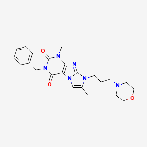 B2360629 3-benzyl-1,7-dimethyl-8-(3-morpholinopropyl)-1H-imidazo[2,1-f]purine-2,4(3H,8H)-dione CAS No. 903589-18-4