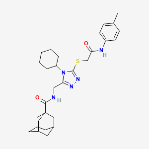 molecular formula C29H39N5O2S B2360631 N-{[4-cyclohexyl-5-({[(4-methylphenyl)carbamoyl]methyl}sulfanyl)-4H-1,2,4-triazol-3-yl]methyl}adamantane-1-carboxamide CAS No. 477304-35-1