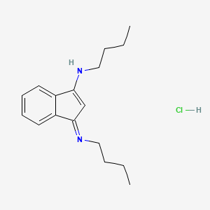 molecular formula C17H25ClN2 B2360674 N-butyl-1-(butylimino)-1H-inden-3-amine hydrochloride CAS No. 1078634-33-9