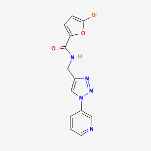 molecular formula C13H10BrN5O2 B2360760 5-bromo-N-((1-(pyridin-3-yl)-1H-1,2,3-triazol-4-yl)methyl)furan-2-carboxamide CAS No. 2034463-17-5