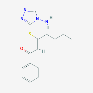 molecular formula C16H17N3.ClH B236078 2-Hepten-1-one, 3-((4-amino-4H-1,2,4-triazol-3-yl)thio)-1-phenyl- CAS No. 126335-02-2