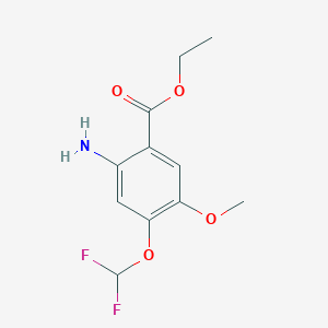 molecular formula C11H13F2NO4 B2360843 Ethyl 2-amino-4-(difluoromethoxy)-5-methoxybenzoate CAS No. 2287314-17-2