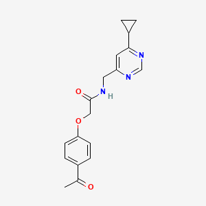 molecular formula C18H19N3O3 B2360847 2-(4-acetylphenoxy)-N-[(6-cyclopropylpyrimidin-4-yl)methyl]acetamide CAS No. 2176201-87-7