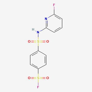 molecular formula C11H8F2N2O4S2 B2360894 4-[(6-Fluoropyridin-2-yl)sulfamoyl]benzene-1-sulfonyl fluoride CAS No. 2094919-56-7