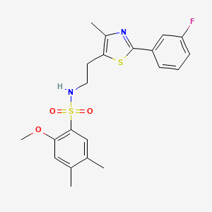 B2360902 N-(2-(2-(3-fluorophenyl)-4-methylthiazol-5-yl)ethyl)-2-methoxy-4,5-dimethylbenzenesulfonamide CAS No. 946375-47-9