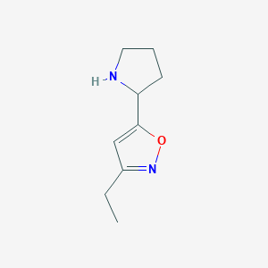 molecular formula C9H14N2O B2360908 3-Ethyl-5-pyrrolidin-2-ylisoxazole CAS No. 1018126-13-0