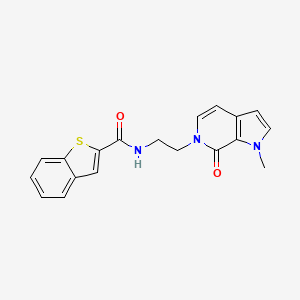 molecular formula C19H17N3O2S B2360930 N-(2-(1-methyl-7-oxo-1H-pyrrolo[2,3-c]pyridin-6(7H)-yl)ethyl)benzo[b]thiophene-2-carboxamide CAS No. 2034532-38-0
