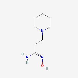 molecular formula C8H17N3O B2360931 N-Hydroxy-1-piperidinepropanimidamide CAS No. 98487-57-1