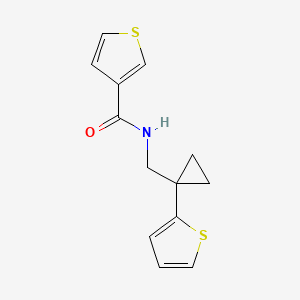 molecular formula C13H13NOS2 B2360961 N-((1-(thiophen-2-yl)cyclopropyl)methyl)thiophene-3-carboxamide CAS No. 1209208-45-6