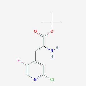 molecular formula C12H16ClFN2O2 B2360969 tert-butyl (2R)-2-amino-3-(2-chloro-5-fluoropyridin-4-yl)propanoate CAS No. 1241683-74-8