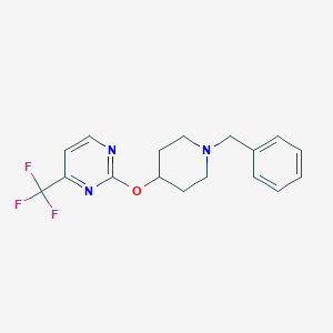 molecular formula C17H18F3N3O B2360996 2-(1-Benzylpiperidin-4-yl)oxy-4-(trifluoromethyl)pyrimidine CAS No. 2380175-82-4