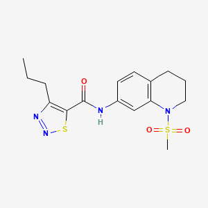 molecular formula C16H20N4O3S2 B2361013 N-(1-(methylsulfonyl)-1,2,3,4-tetrahydroquinolin-7-yl)-4-propyl-1,2,3-thiadiazole-5-carboxamide CAS No. 1207021-16-6