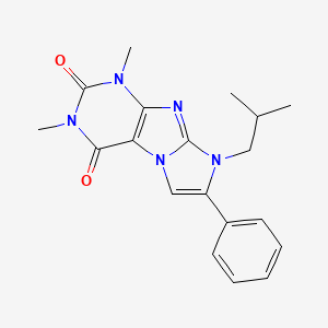 molecular formula C19H21N5O2 B2361019 8-isobutyl-1,3-dimethyl-7-phenyl-1H-imidazo[2,1-f]purine-2,4(3H,8H)-dione CAS No. 31488-17-2
