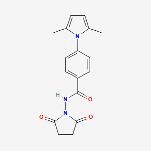 molecular formula C17H17N3O3 B2361039 4-(2,5-Dimethyl-1H-pyrrol-1-yl)-N-(2,5-dioxopyrrolidin-1-yl)benzamide CAS No. 1453117-94-6
