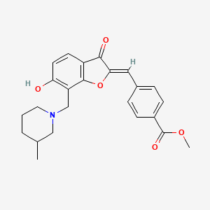 molecular formula C24H25NO5 B2361087 (Z)-methyl 4-((6-hydroxy-7-((3-methylpiperidin-1-yl)methyl)-3-oxobenzofuran-2(3H)-ylidene)methyl)benzoate CAS No. 869077-97-4