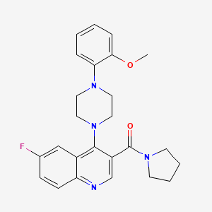 (6-Fluoro-4-(4-(2-methoxyphenyl)piperazin-1-yl)quinolin-3-yl)(pyrrolidin-1-yl)methanone