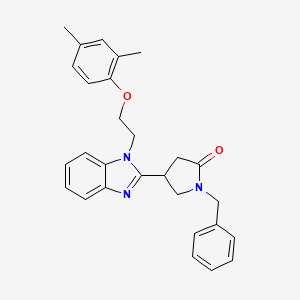 1-benzyl-4-(1-(2-(2,4-dimethylphenoxy)ethyl)-1H-benzo[d]imidazol-2-yl)pyrrolidin-2-one