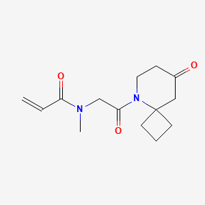 molecular formula C14H20N2O3 B2361148 N-Methyl-N-[2-oxo-2-(8-oxo-5-azaspiro[3.5]nonan-5-yl)ethyl]prop-2-enamide CAS No. 2361724-72-1