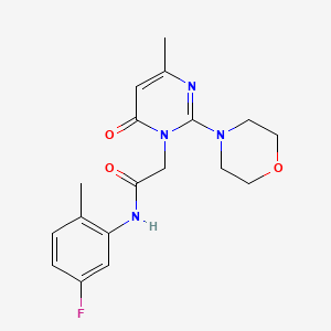molecular formula C18H21FN4O3 B2361159 N-(5-fluoro-2-methylphenyl)-2-[4-methyl-2-(morpholin-4-yl)-6-oxo-1,6-dihydropyrimidin-1-yl]acetamide CAS No. 1251711-03-1