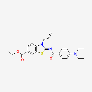 molecular formula C24H27N3O3S B2361170 Ethyl 2-[4-(diethylamino)benzoyl]imino-3-prop-2-enyl-1,3-benzothiazole-6-carboxylate CAS No. 865174-81-8