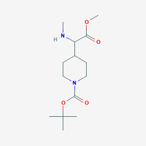 molecular formula C14H26N2O4 B2361175 Tert-butyl 4-[2-methoxy-1-(methylamino)-2-oxoethyl]piperidine-1-carboxylate CAS No. 2103469-85-6