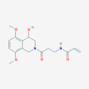 molecular formula C17H22N2O5 B2361182 N-[3-(4-Hydroxy-5,8-dimethoxy-3,4-dihydro-1H-isoquinolin-2-yl)-3-oxopropyl]prop-2-enamide CAS No. 2361895-65-8