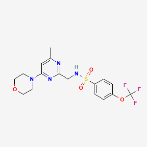 molecular formula C17H19F3N4O4S B2361185 N-((4-methyl-6-morpholinopyrimidin-2-yl)methyl)-4-(trifluoromethoxy)benzenesulfonamide CAS No. 1797078-44-4