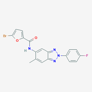 molecular formula C18H12BrFN4O2 B236119 5-bromo-N-[2-(4-fluorophenyl)-6-methyl-2H-1,2,3-benzotriazol-5-yl]-2-furamide 