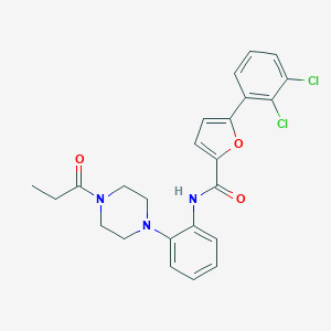molecular formula C24H23Cl2N3O3 B236120 5-(2,3-dichlorophenyl)-N-[2-(4-propionyl-1-piperazinyl)phenyl]-2-furamide 