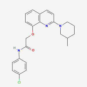 molecular formula C23H24ClN3O2 B2361244 N-(4-chlorophenyl)-2-((2-(3-methylpiperidin-1-yl)quinolin-8-yl)oxy)acetamide CAS No. 921855-09-6