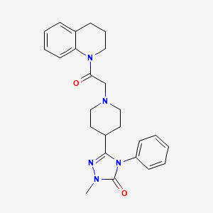 molecular formula C25H29N5O2 B2361252 3-(1-(2-(3,4-dihydroquinolin-1(2H)-yl)-2-oxoethyl)piperidin-4-yl)-1-methyl-4-phenyl-1H-1,2,4-triazol-5(4H)-one CAS No. 1396862-66-0