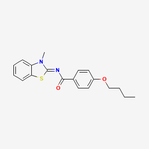 molecular formula C19H20N2O2S B2361267 (Z)-4-butoxy-N-(3-methylbenzo[d]thiazol-2(3H)-ylidene)benzamide CAS No. 391225-43-7
