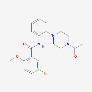 molecular formula C20H22BrN3O3 B236129 N-[2-(4-acetylpiperazin-1-yl)phenyl]-5-bromo-2-methoxybenzamide 