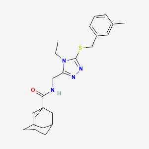 molecular formula C24H32N4OS B2361308 N-[(4-ethyl-5-{[(3-methylphenyl)methyl]sulfanyl}-4H-1,2,4-triazol-3-yl)methyl]adamantane-1-carboxamide CAS No. 477304-58-8