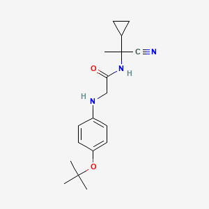 molecular formula C18H25N3O2 B2361313 N-(1-Cyano-1-cyclopropylethyl)-2-[4-[(2-methylpropan-2-yl)oxy]anilino]acetamide CAS No. 1436134-64-3