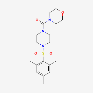 molecular formula C18H27N3O4S B2361348 Morpholin-4-yl-[4-(2,4,6-trimethyl-benzenesulfonyl)-piperazin-1-yl]-methanone CAS No. 701968-54-9