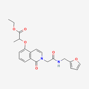 molecular formula C21H22N2O6 B2361364 Ethyl 2-[2-[2-(furan-2-ylmethylamino)-2-oxoethyl]-1-oxoisoquinolin-5-yl]oxypropanoate CAS No. 868224-76-4