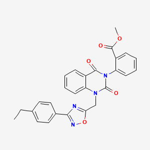 molecular formula C27H22N4O5 B2361382 methyl 2-(1-((3-(4-ethylphenyl)-1,2,4-oxadiazol-5-yl)methyl)-2,4-dioxo-1,2-dihydroquinazolin-3(4H)-yl)benzoate CAS No. 1207012-74-5