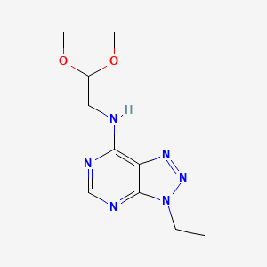 molecular formula C10H16N6O2 B2361386 N-(2,2-dimethoxyethyl)-3-ethyl-3H-[1,2,3]triazolo[4,5-d]pyrimidin-7-amine CAS No. 899978-39-3
