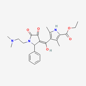 molecular formula C24H29N3O5 B2361390 ethyl 4-(1-(2-(dimethylamino)ethyl)-4-hydroxy-5-oxo-2-phenyl-2,5-dihydro-1H-pyrrole-3-carbonyl)-3,5-dimethyl-1H-pyrrole-2-carboxylate CAS No. 848214-62-0