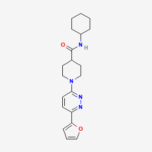 molecular formula C20H26N4O2 B2361407 N-cyclohexyl-1-(6-(furan-2-yl)pyridazin-3-yl)piperidine-4-carboxamide CAS No. 1203095-61-7