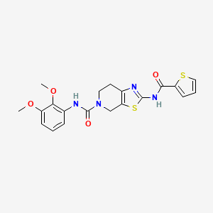 molecular formula C20H20N4O4S2 B2361414 N-(2,3-dimethoxyphenyl)-2-(thiophene-2-carboxamido)-6,7-dihydrothiazolo[5,4-c]pyridine-5(4H)-carboxamide CAS No. 1351618-64-8