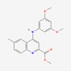 molecular formula C20H20N2O4 B2361439 Methyl 4-((3,5-dimethoxyphenyl)amino)-6-methylquinoline-2-carboxylate CAS No. 1207015-73-3