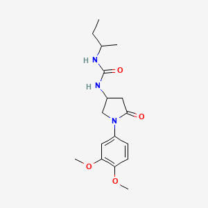 molecular formula C17H25N3O4 B2361485 1-(Sec-butyl)-3-(1-(3,4-dimethoxyphenyl)-5-oxopyrrolidin-3-yl)urea CAS No. 894045-47-7