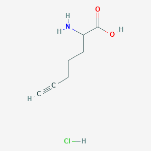 molecular formula C7H12ClNO2 B2361490 6-Heptynoic acid, 2-amino-, hydrochloride CAS No. 2243503-35-5