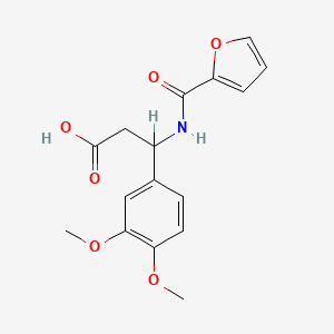 molecular formula C16H17NO6 B2361496 3-(3,4-Dimethoxyphenyl)-3-[(furan-2-carbonyl)-amino]propionic acid CAS No. 332052-68-3