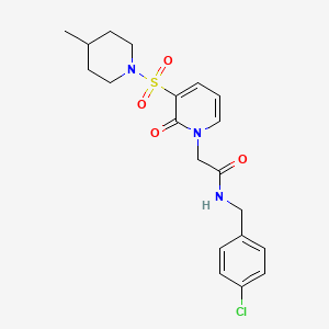 molecular formula C20H24ClN3O4S B2361523 N-(4-chlorobenzyl)-2-(3-((4-methylpiperidin-1-yl)sulfonyl)-2-oxopyridin-1(2H)-yl)acetamide CAS No. 1251562-57-8